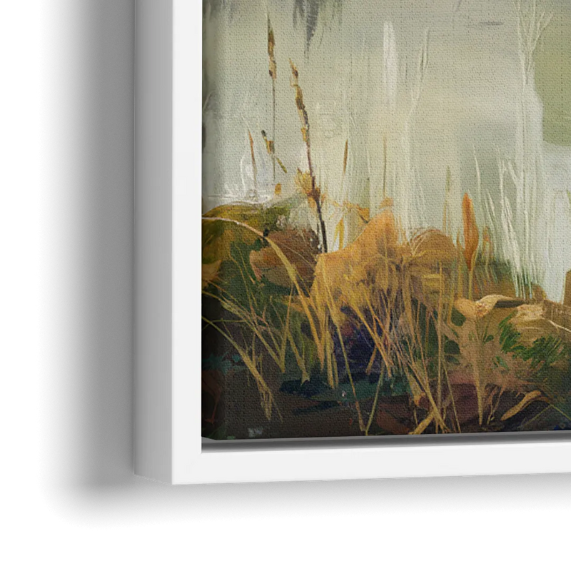 Big Sur Morning Fog - Close-Up White Frame Canvas