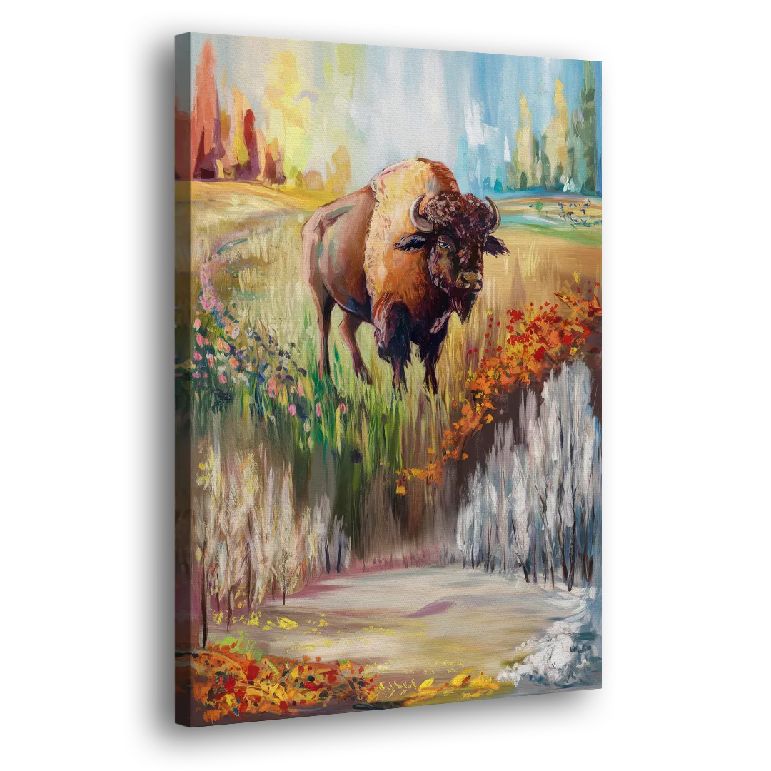 Buffalo All Seasons Beauty - Canvas Print Art Sides