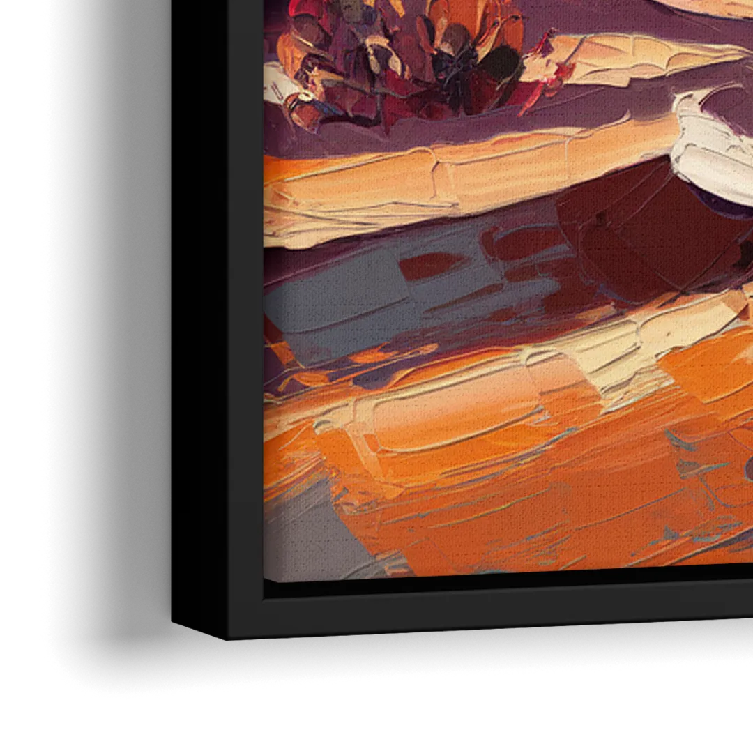 Phoenix Rising Desert Colors - Close-Up Black Frame Canvas