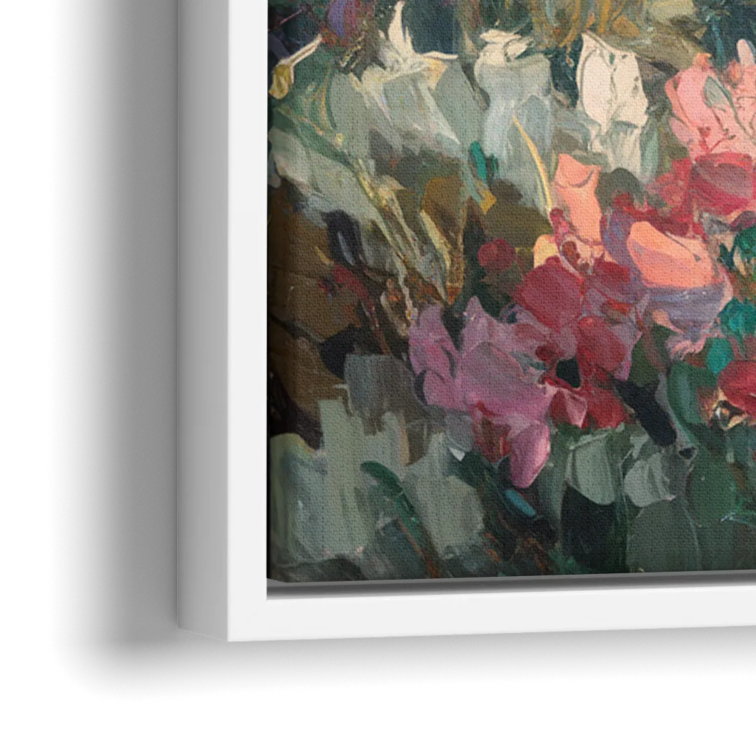 Tucson Wildflower Fields - Close-Up White Frame Canvas