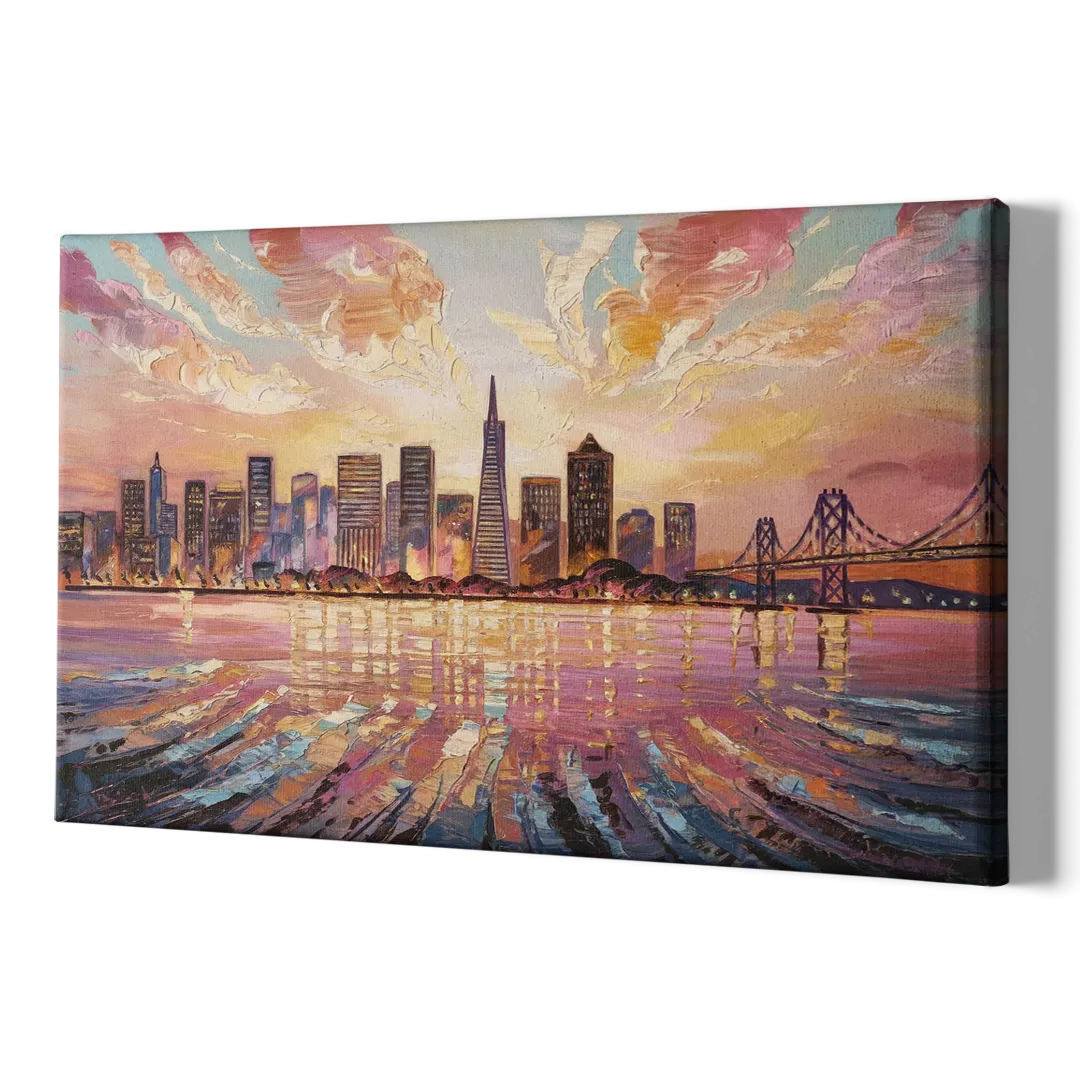 San Francisco Cityscape At Dawn - Canvas Print Art Sides