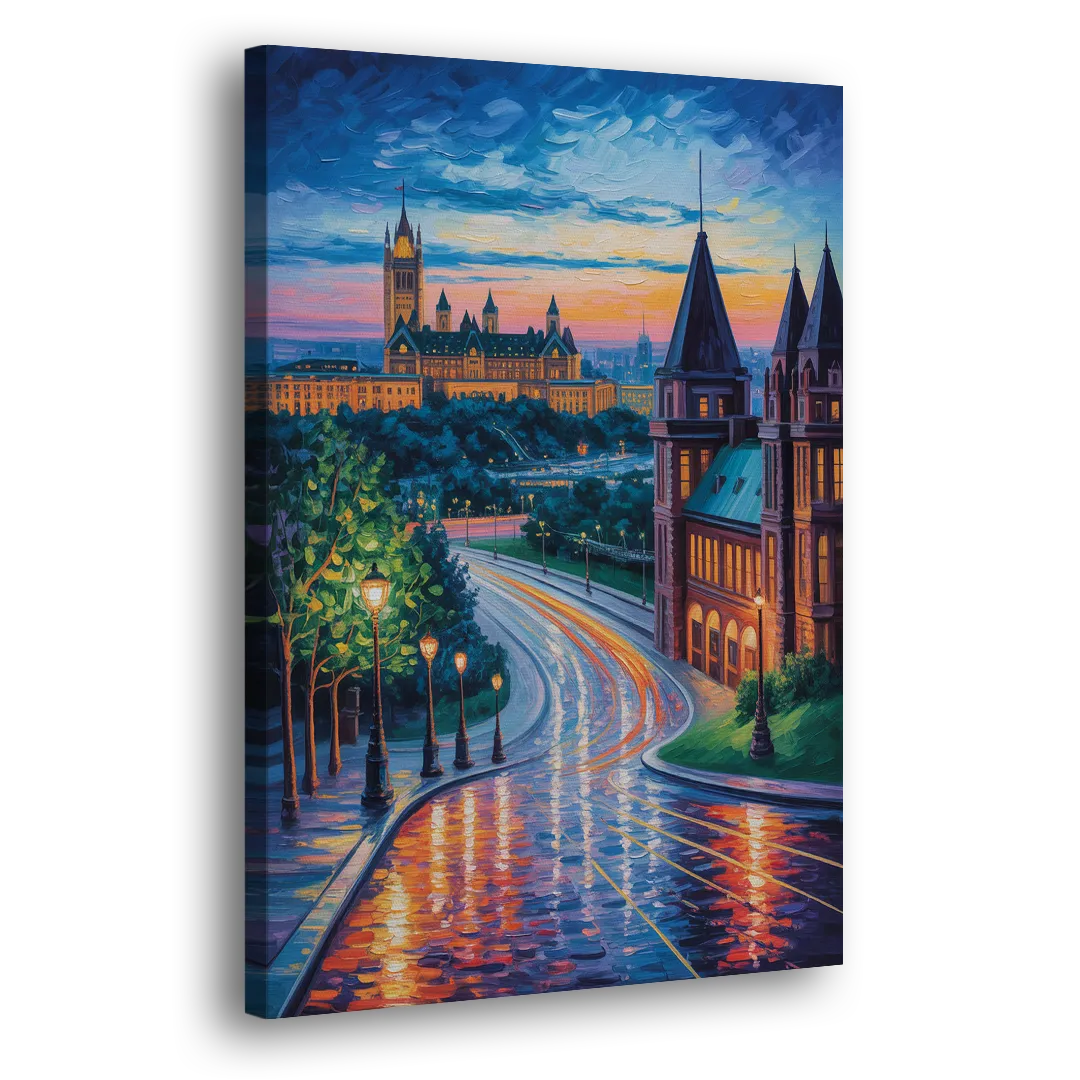 Parliament Hill Twilight - Canvas Print Art Sides