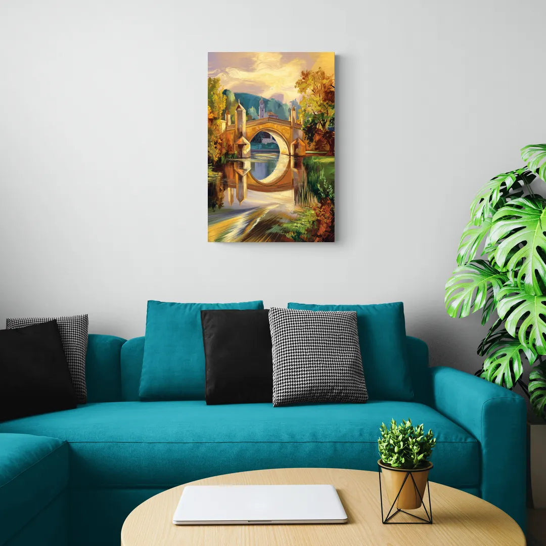 Riverside Historic Bridges - Canvas Wall Art Living Room