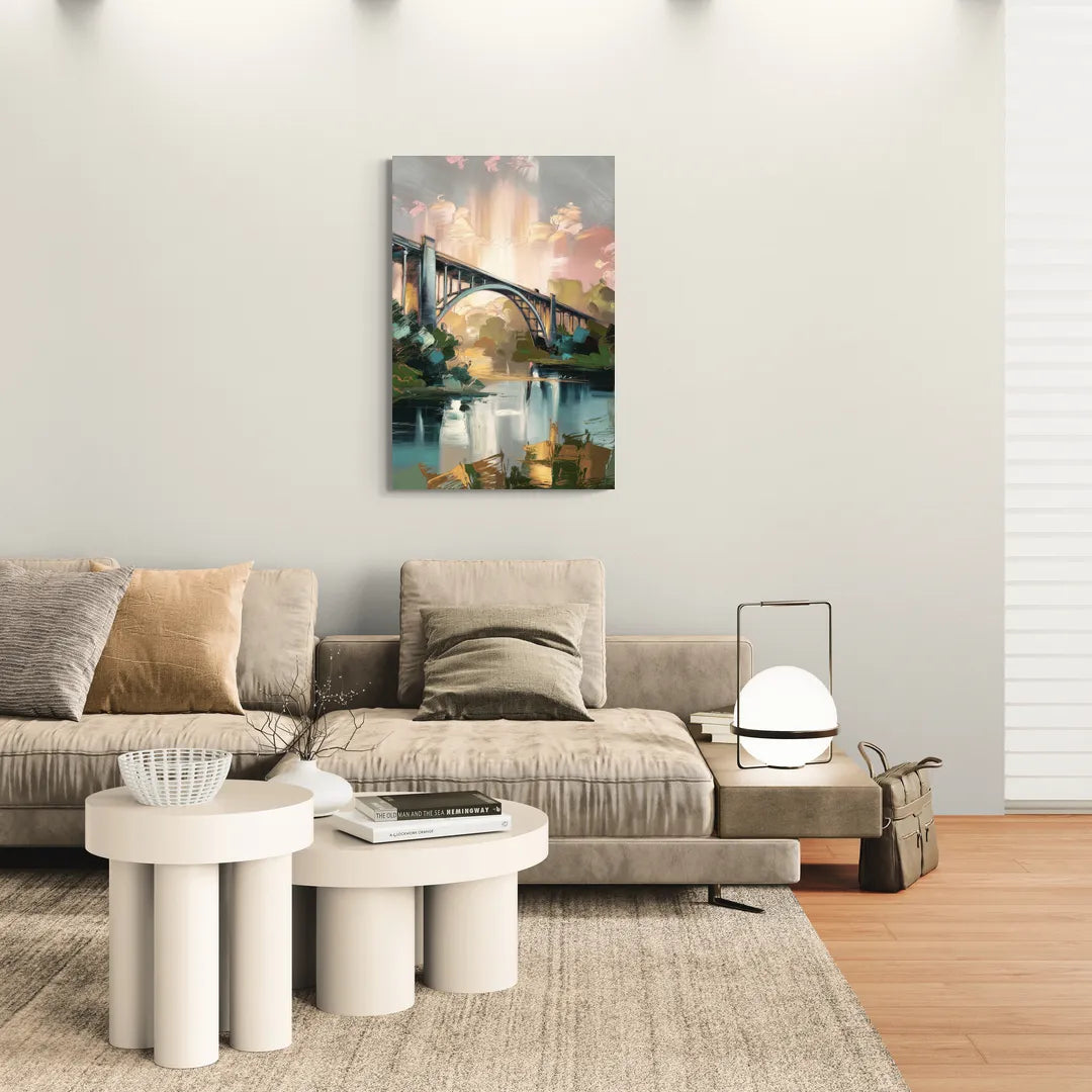 Augusta Iconic Bridge View - Canvas Wall Art Living Room