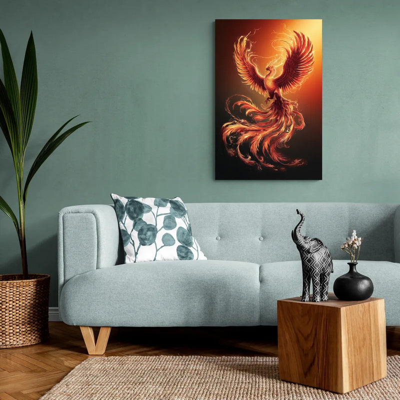 Phoenix Bird in Flight - Canvas Wall Art Living Room