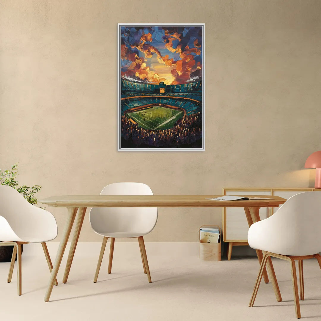 Oakland Coliseum Memories - Living Room White Frame Canvas