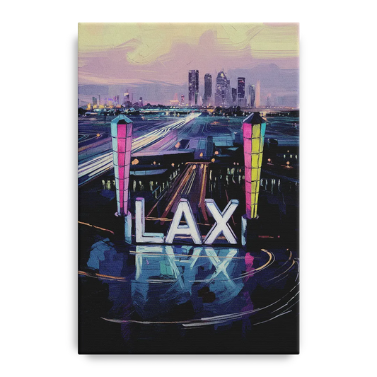 Los Angeles Airport Aerial View - Canvas Wall Art
