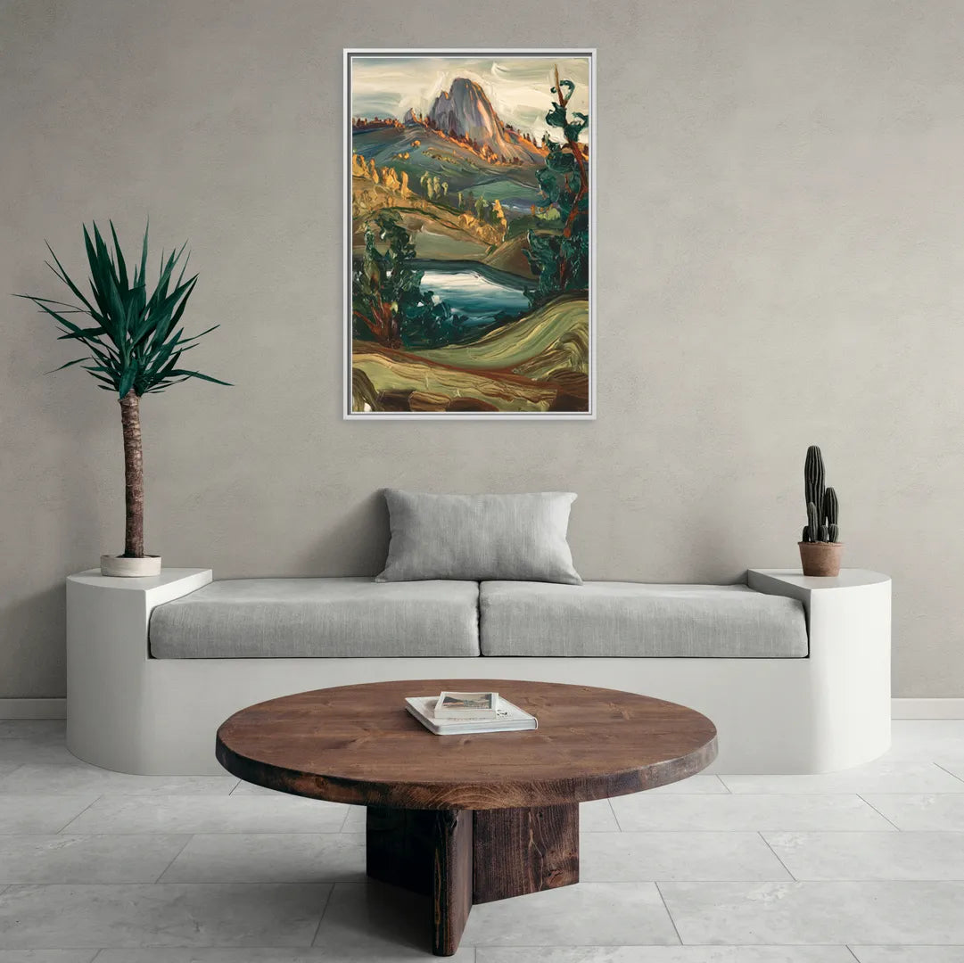 Little Rock Pinnacle Mountain - Living Room White Frame Canvas