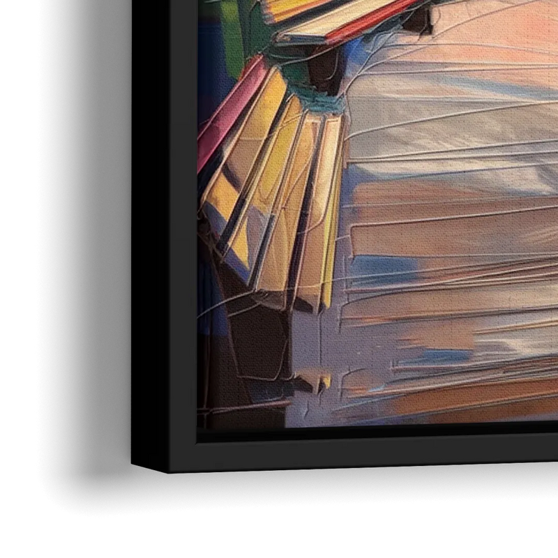 Buffalo Waterfront Boardwalk - Close-Up Black Frame Canvas