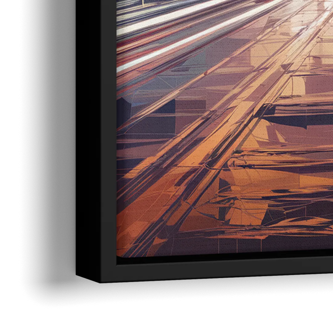 Los Angeles Sunset Boulevard - Close-Up Black Frame Canvas