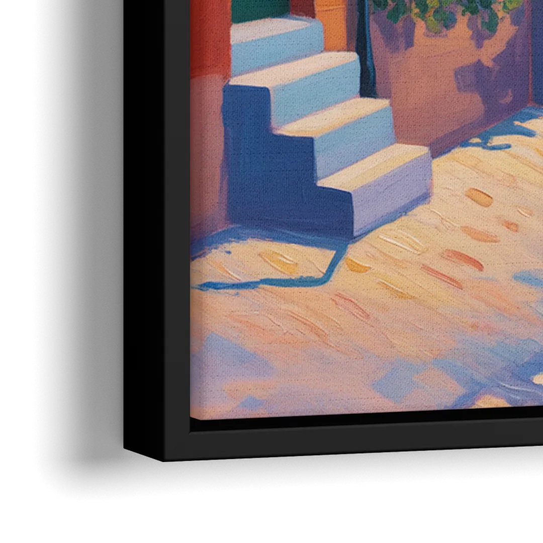 Old Quebec Streets - Close-Up Black Frame Canvas