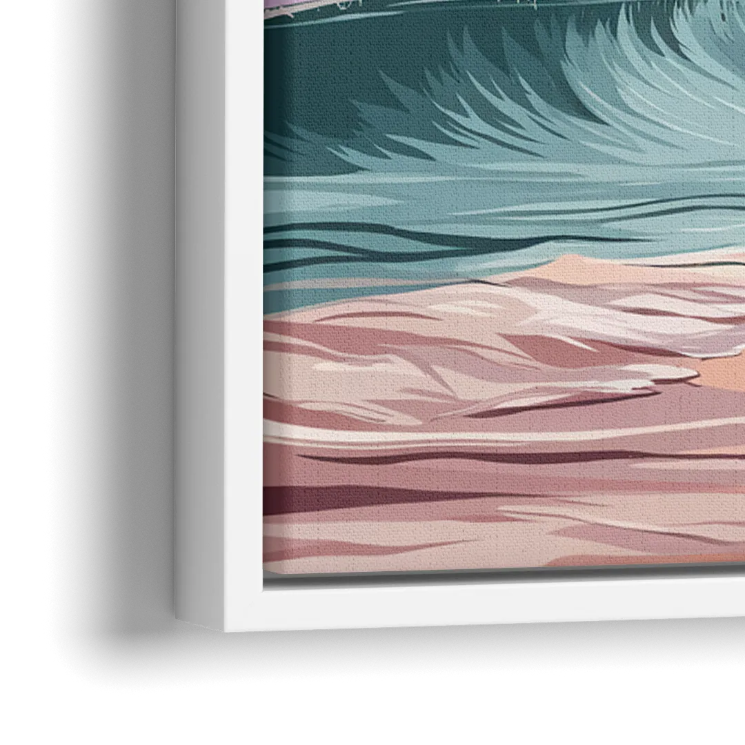 Myrtle Beach Ocean Sunrise - Close-Up White Frame Canvas