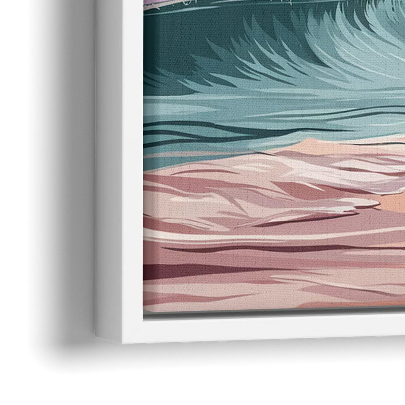 Myrtle Beach Ocean Sunrise - Close-Up White Frame Canvas