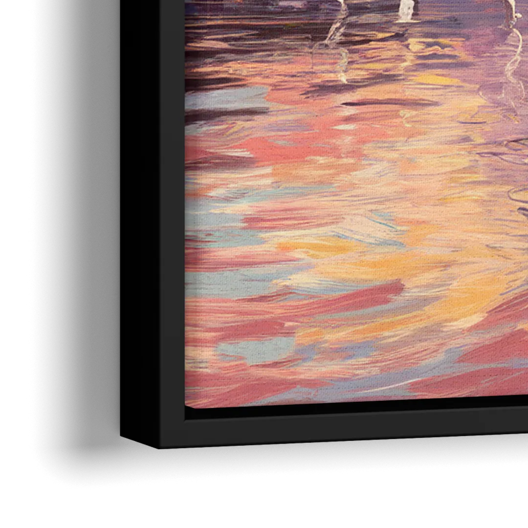 Madison Sunset Over Capitol - Close-Up Black Frame Canvas