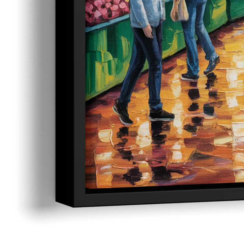 St Lawrence Market Scene - Close-Up Black Frame Canvas