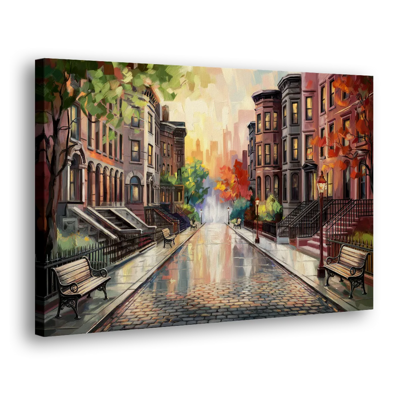 Boston Historic Neighborhoods - Canvas Print Art Sides