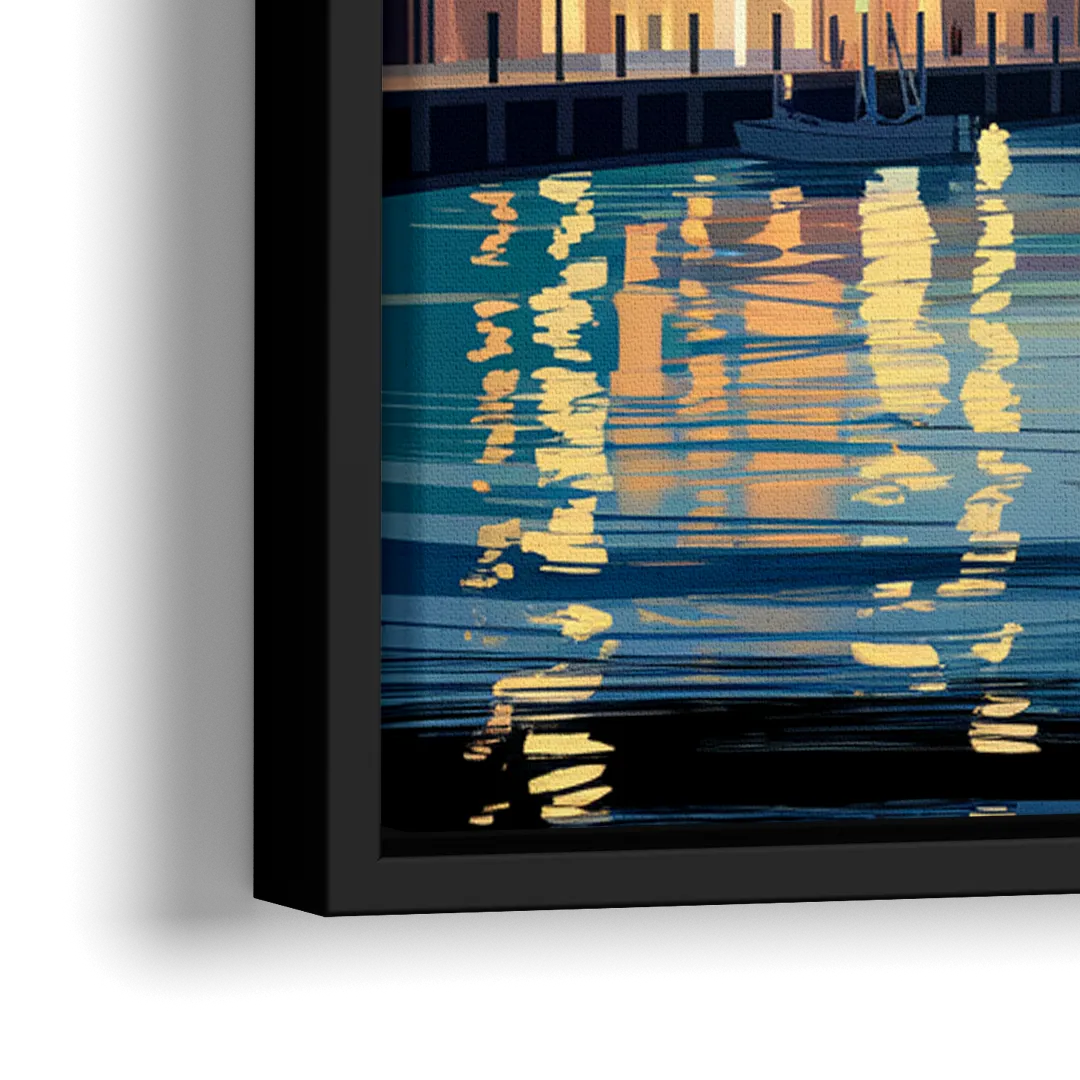 Norfolk Waterside District - Close-Up Black Frame Canvas
