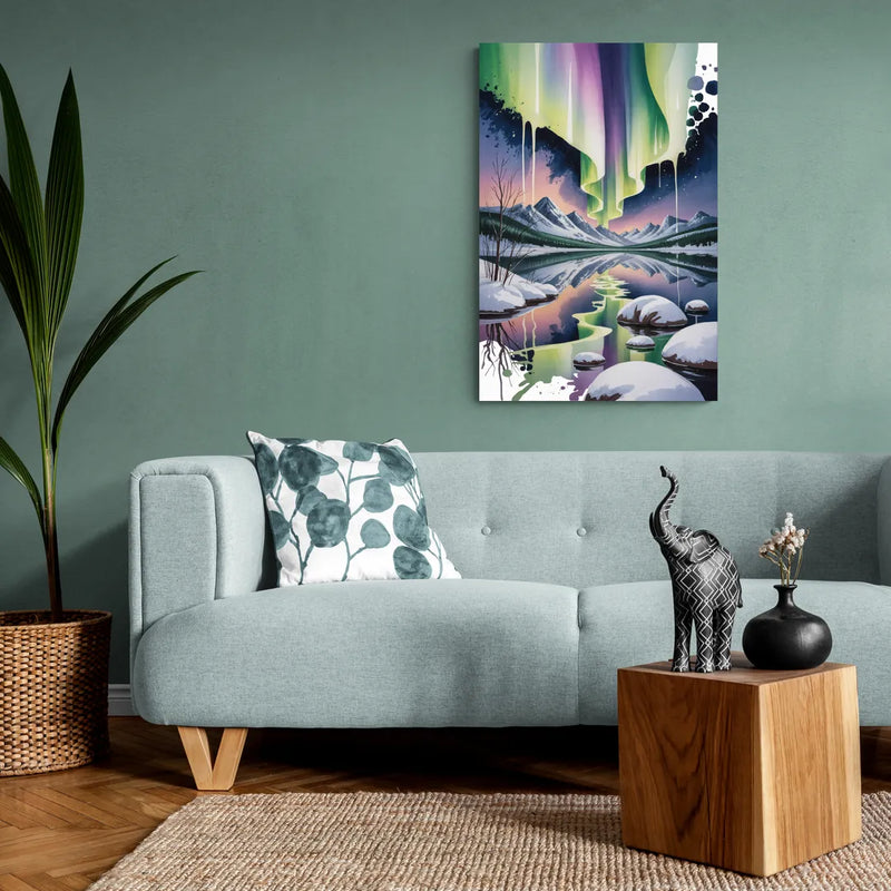 Churchill Northern Lights - Canvas Wall Art Living Room