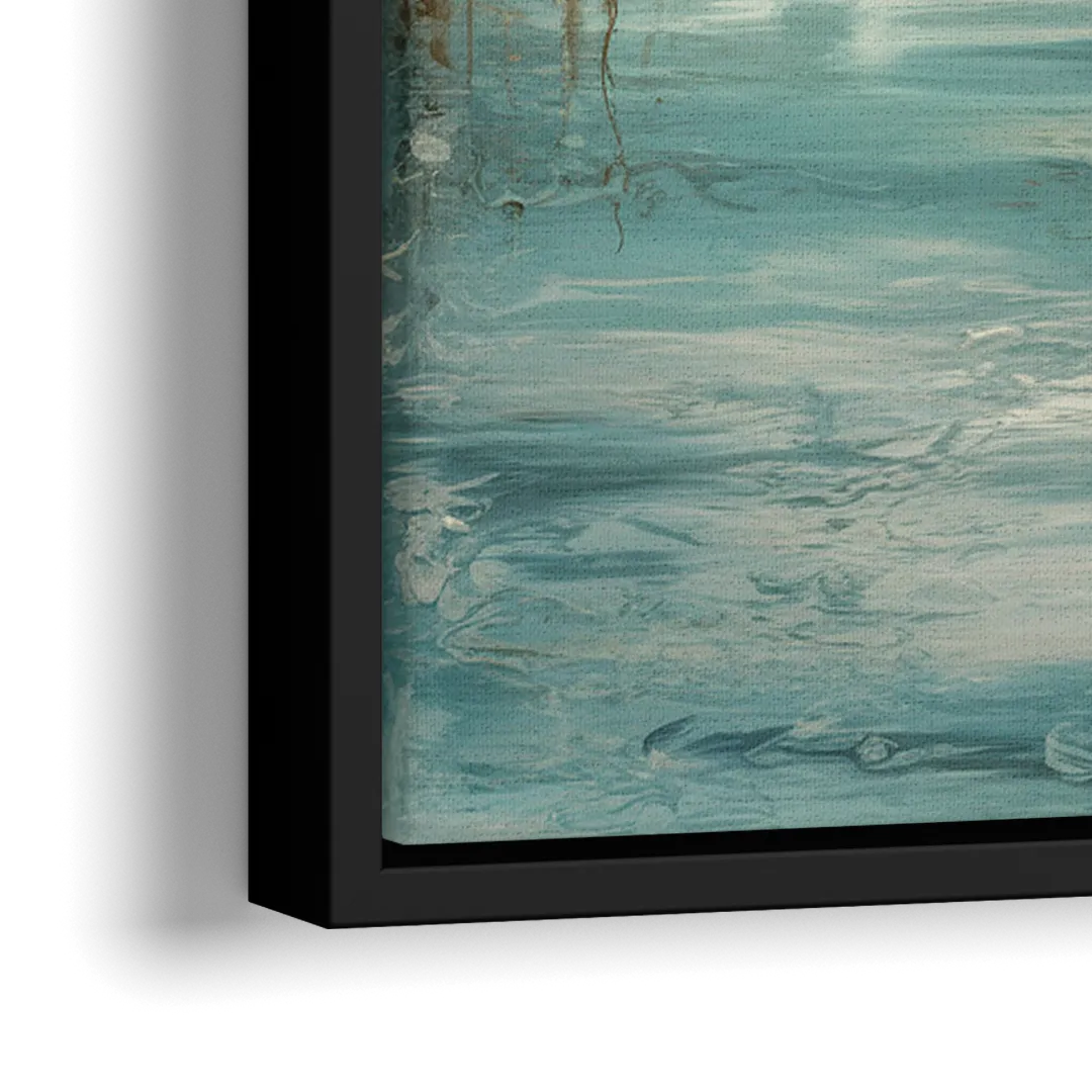 Buffalo Waterfront Tranquility - Close-Up Black Frame Canvas