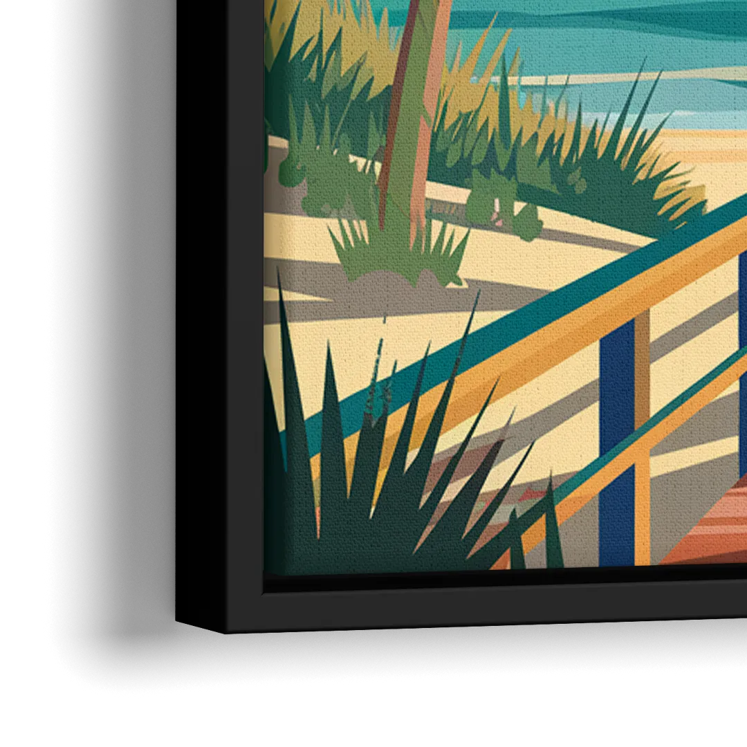 Key West Ocean Breeze - Close-Up Black Frame Canvas