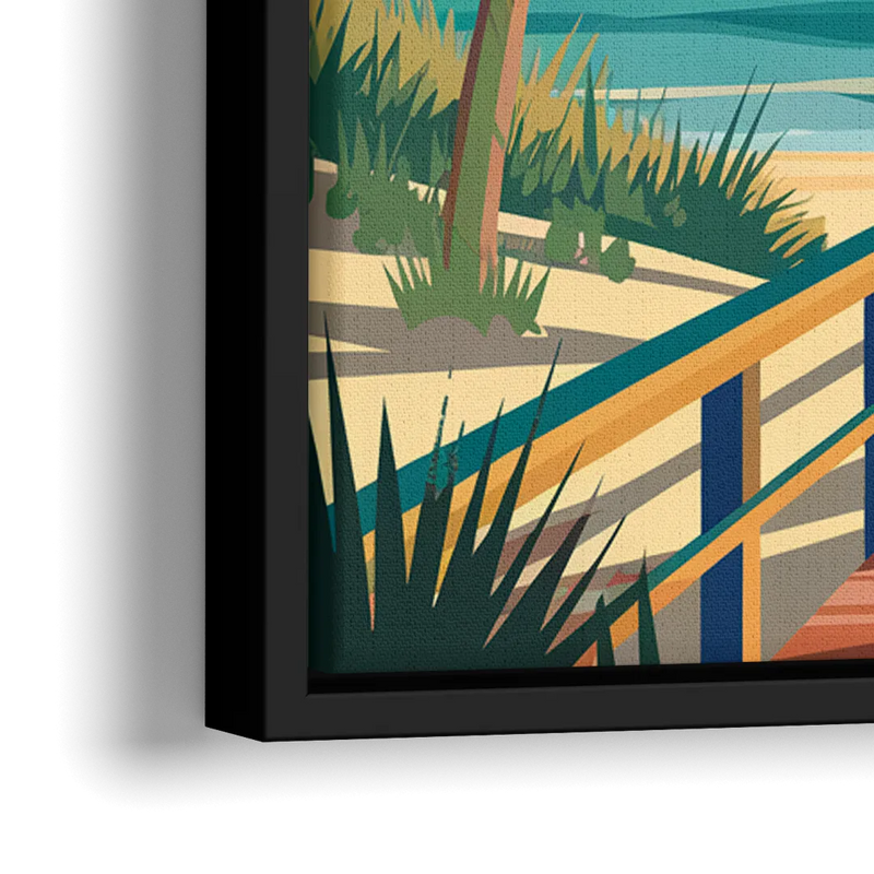 Key West Ocean Breeze - Close-Up Black Frame Canvas