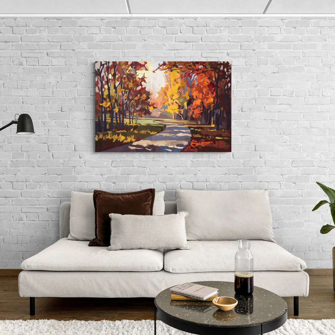 Fort Wayne Autumn Colors - Canvas Wall Art Living Room