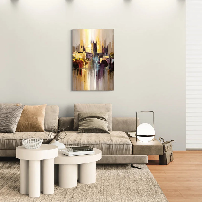 Durham Cityscape Reflection - Canvas Wall Art Living Room