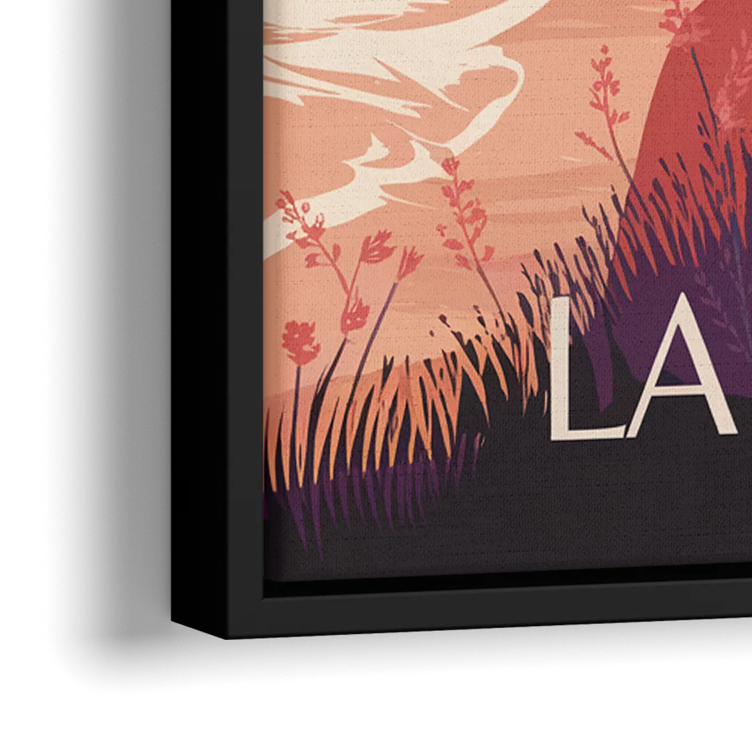 La Jolla Sunset Views - Close-Up Black Frame Canvas