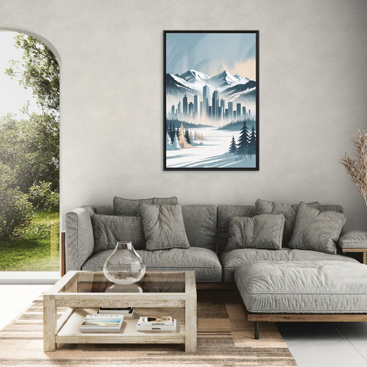 Whistler Winter Wonderland - Living Room Black Frame Canvas