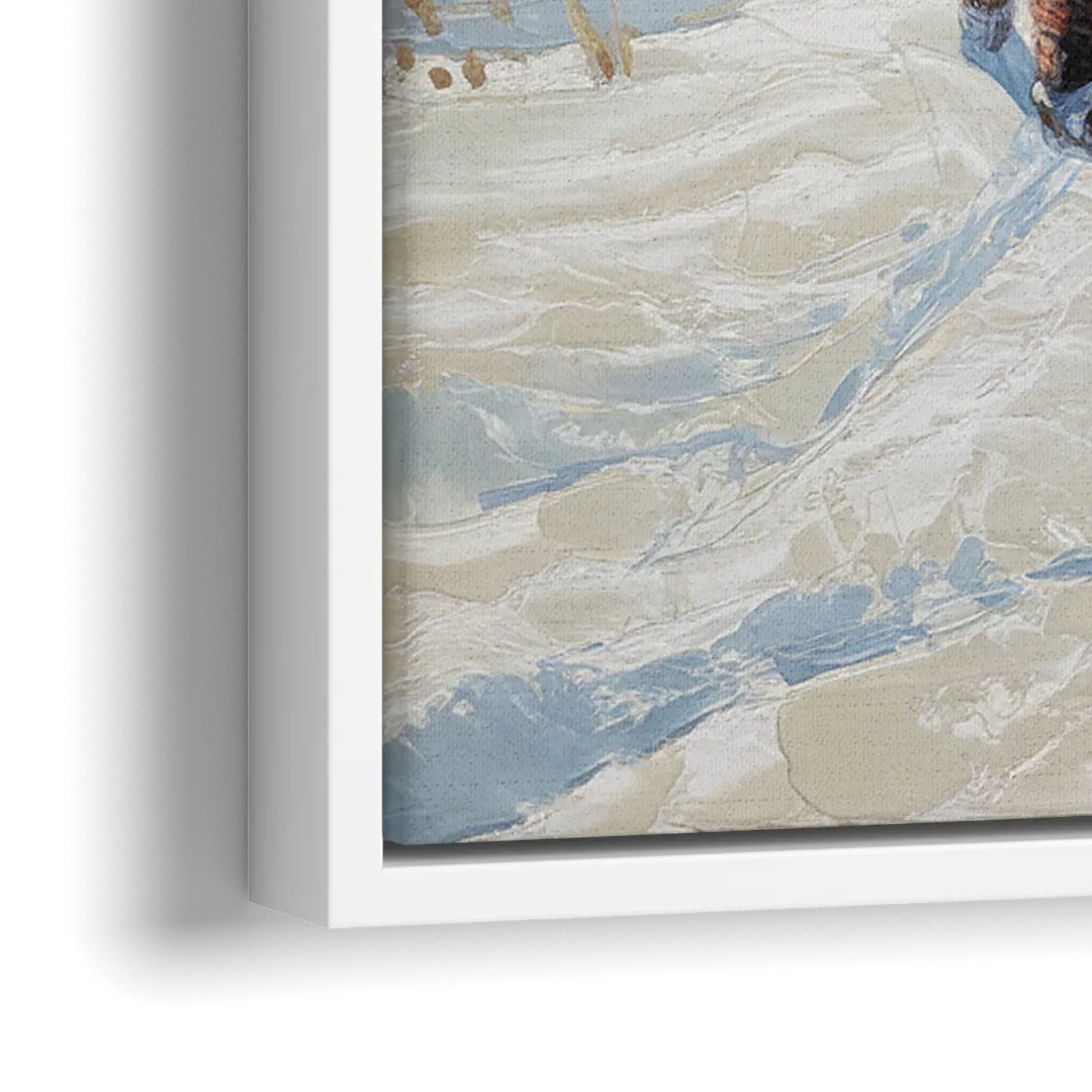 Buffalo Winter Wonderland - Close-Up White Frame Canvas