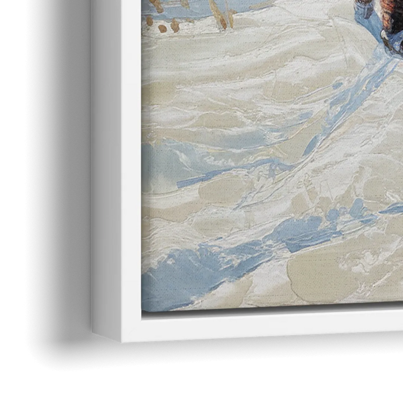 Buffalo Winter Wonderland - Close-Up White Frame Canvas