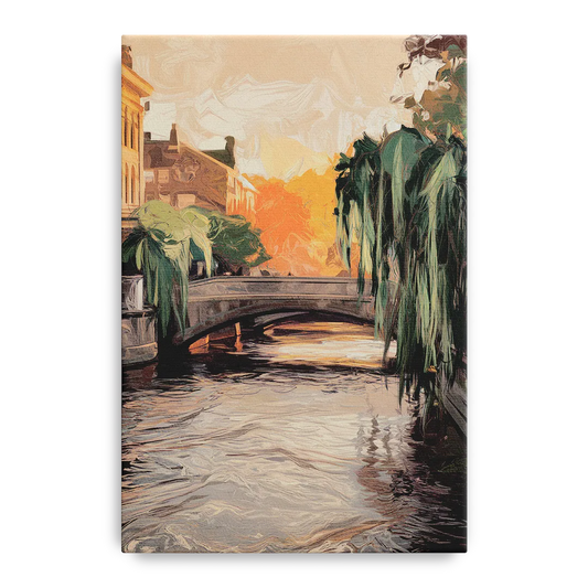 Providence Riverwalk Scene - Canvas Wall Art