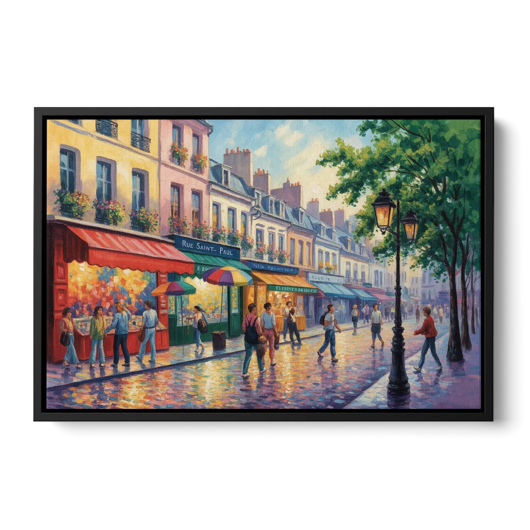 Rue Saint Paul Vibes - Black Frame Canvas