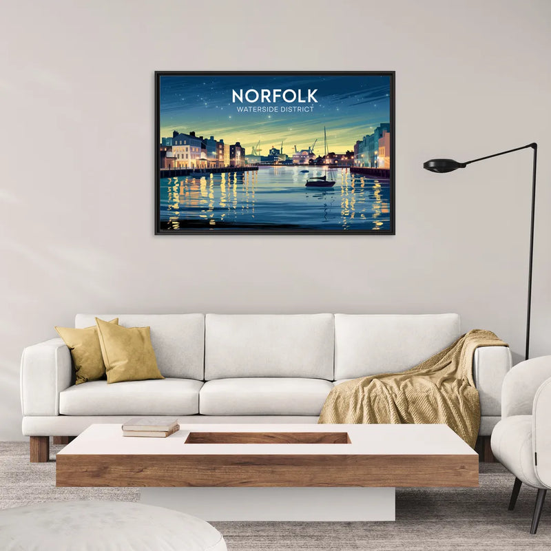 Norfolk Waterside District - Living Room Black Frame Canvas