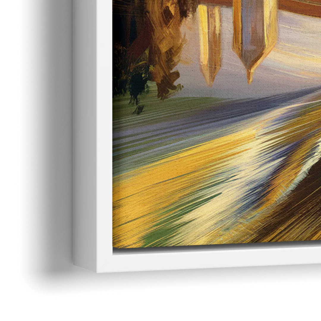 Riverside Historic Bridges - Close-Up White Frame Canvas