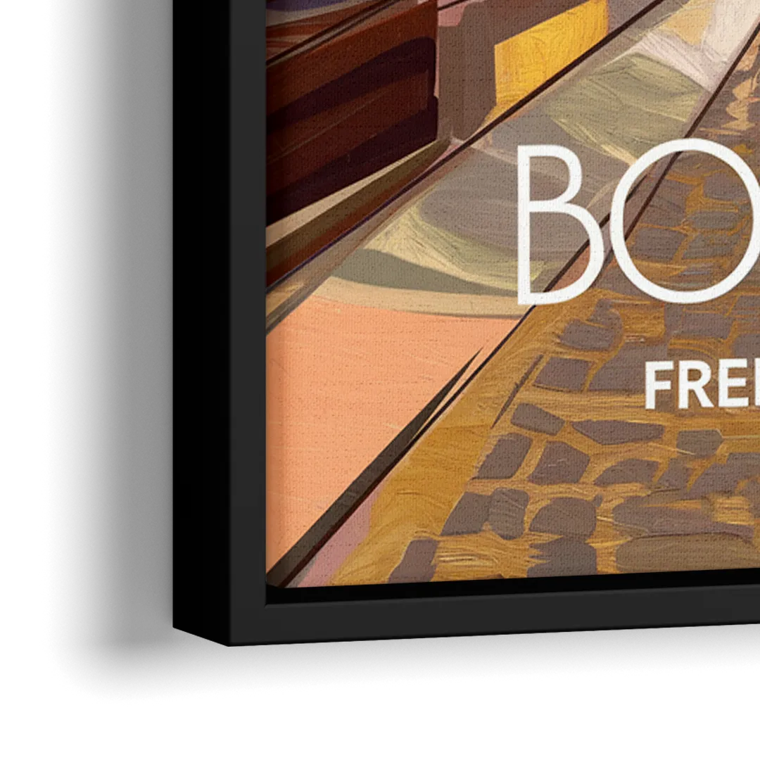 Boston Freedom Trail Highlights - Close-Up Black Frame Canvas
