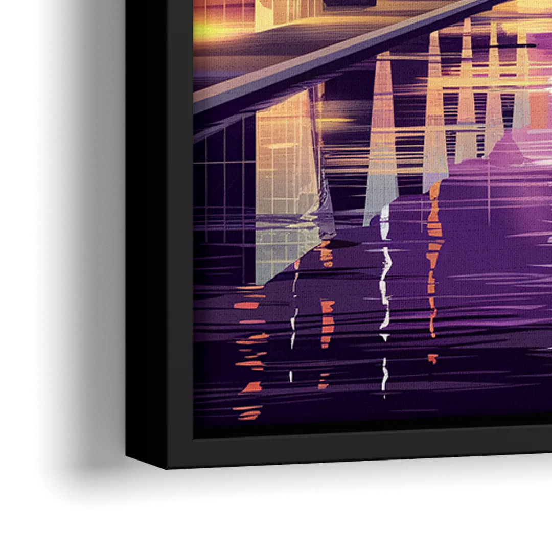 Los Angeles Art District - Close-Up Black Frame Canvas