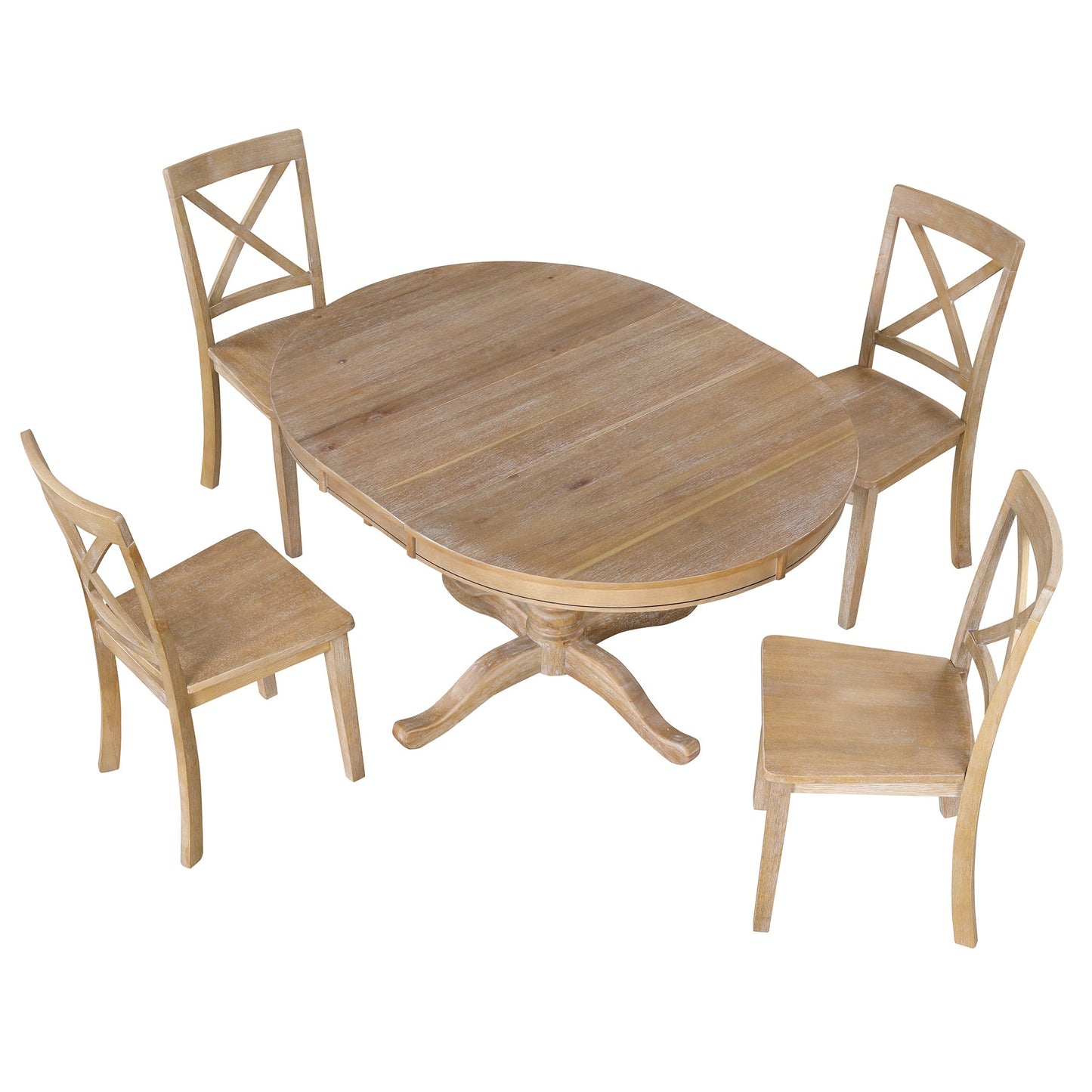 Elegant 4-Person Round Dining Table Set with Matching Chairs