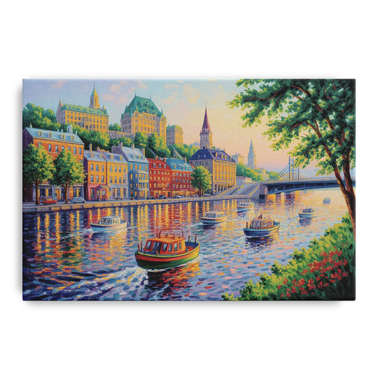 Quebec City Riverfront - Canvas Wall Art