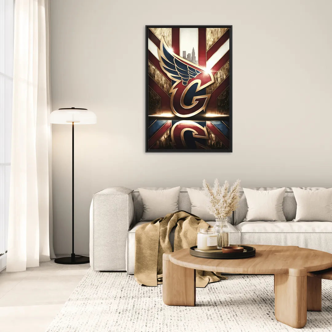 Cleveland Guardians Tribute - Living Room Black Frame Canvas