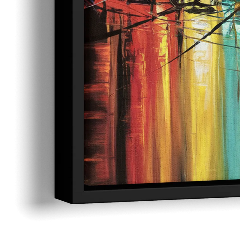 Houston Urban Energy - Close-Up Black Frame Canvas