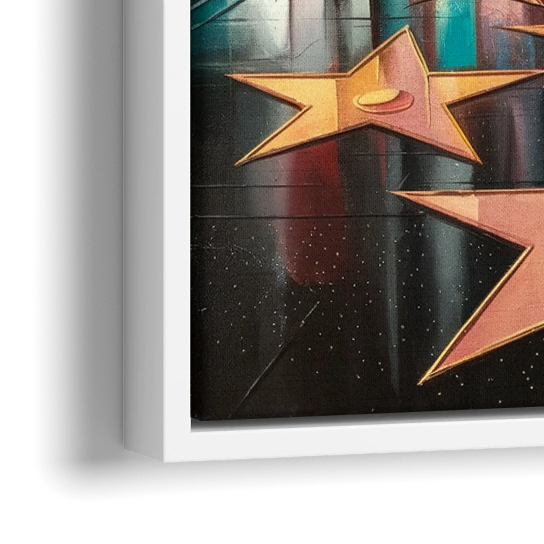 Los Angeles Hollywood Walk of Fame Iconic - Close-Up White Frame Canvas