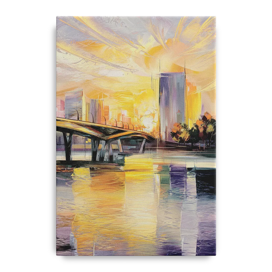 Tampa Riverwalk Sunrise - Canvas Wall Art