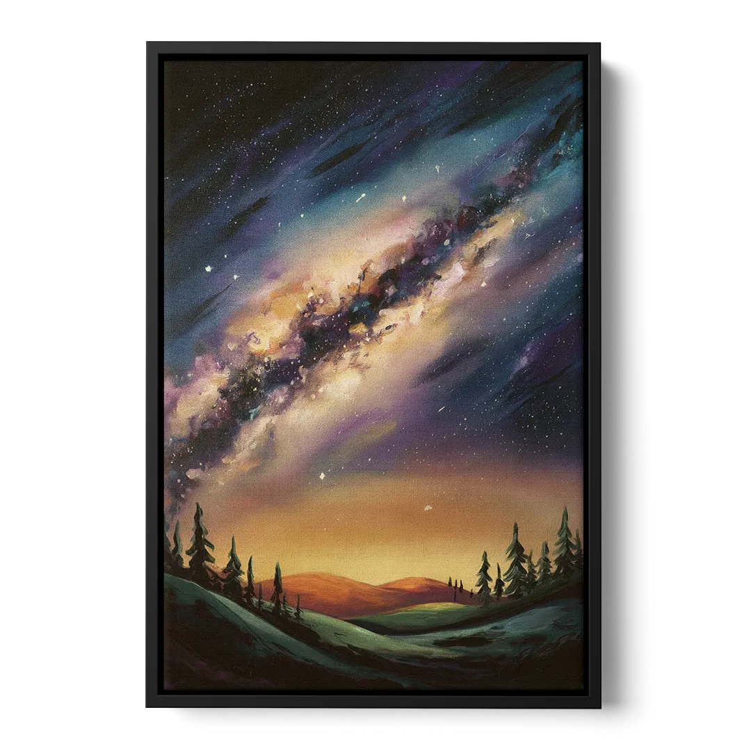 Huntsville Night Sky Astronomy - Black Frame Canvas