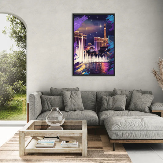 Henderson Vegas Vibes - Living Room Black Frame Canvas