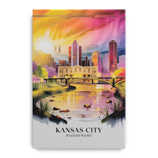 Kansas City Scenic Riverfront - Canvas Wall Art