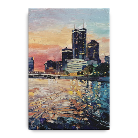 Detroit Riverfront View - Canvas Wall Art