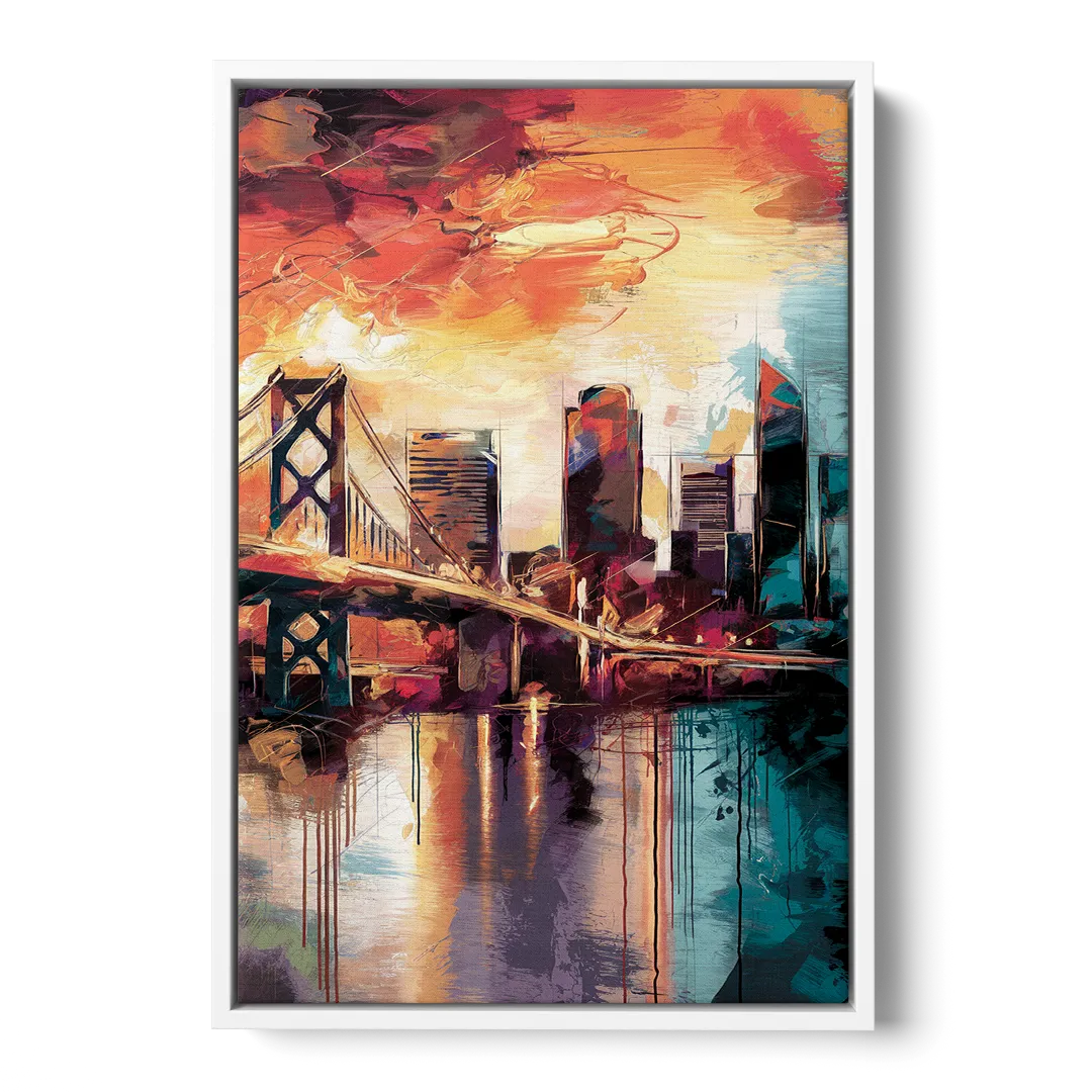 Jacksonville Wall Street Vibes - White Frame Canvas