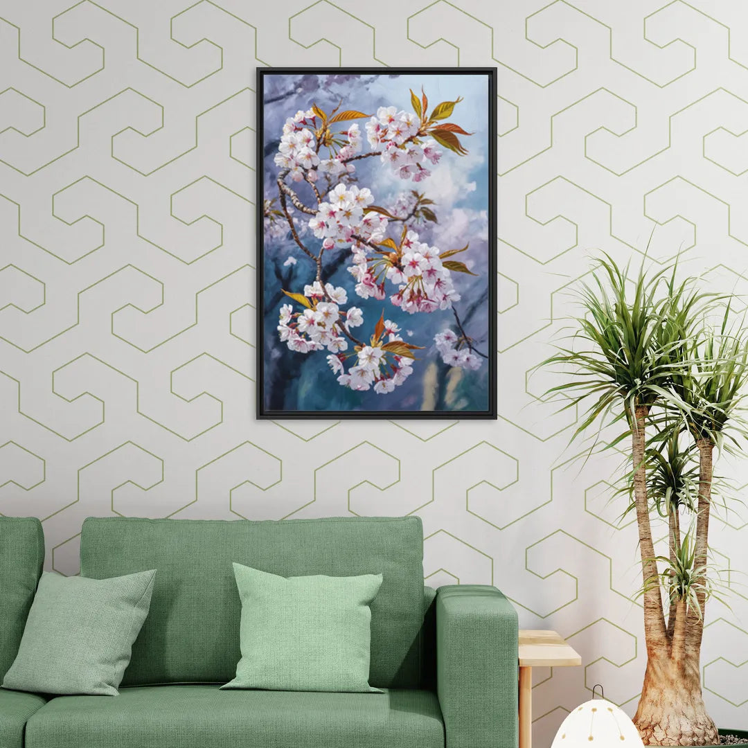 Queen Elizabeth Park Blossoms - Living Room Black Frame Canvas