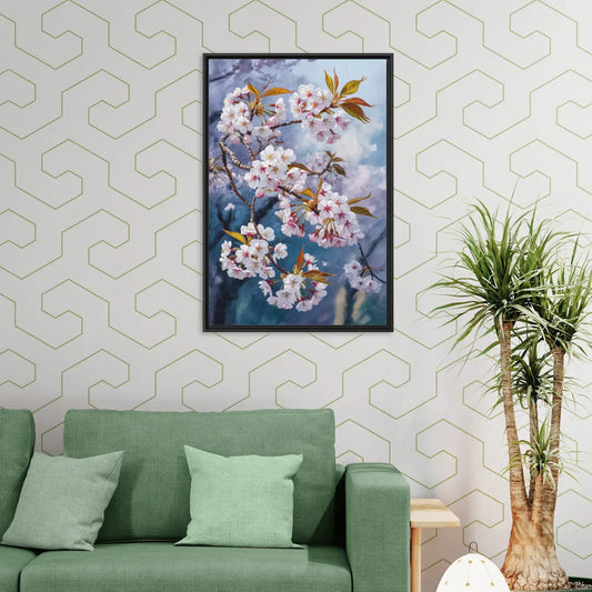 Queen Elizabeth Park Blossoms - Living Room Black Frame Canvas